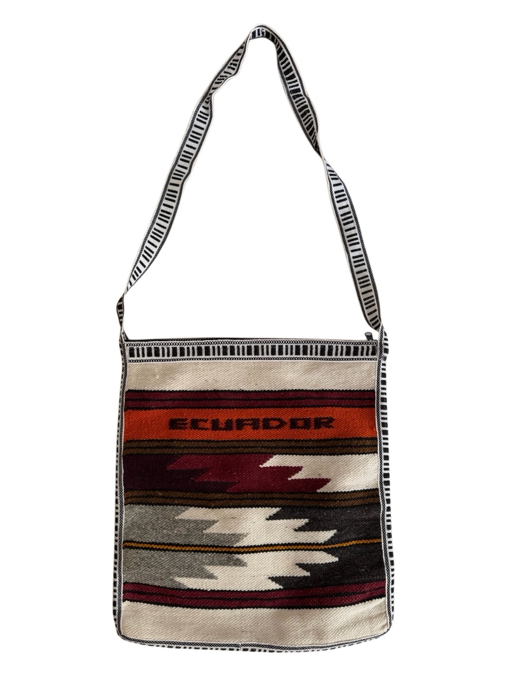 Vintage Ecuador Textile Crossbody Bag in Multicolor